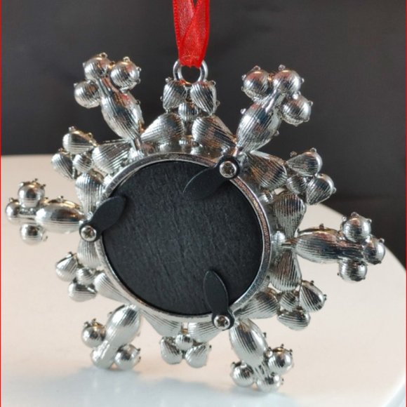 Christmas Tree Photo Frame Ornament Bejeweled Red Rhinestone and Metal - Picture 2 of 2